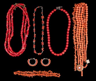 Coral and Sterling Jewelry