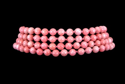 Vivid Pink Coral Bead Strand