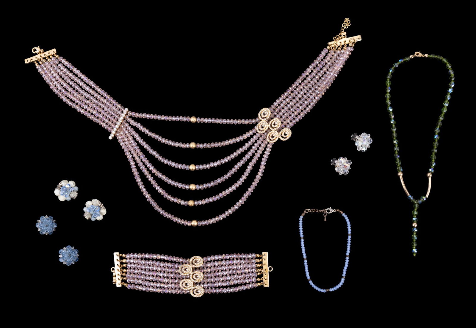 Crystal Glass Necklace and Bracelet Set (1 of 6)