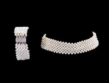 Art Deco Pearl and Sterling Jewelry