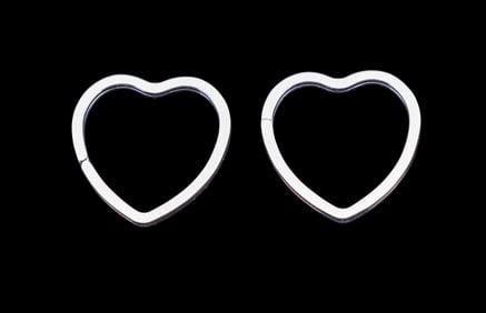 Sterling Silver Heart Keychains