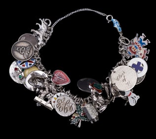 Sterling Silver Charm Bracelet (38 Charms)