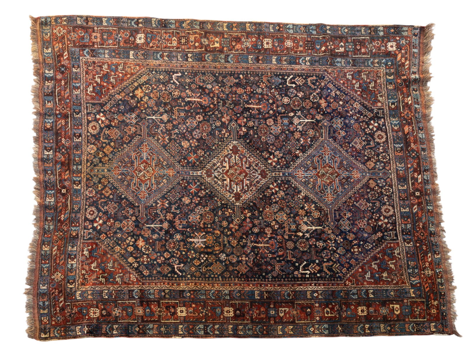 Shiraz Antique Rug: Shiraz Antique rug. Measures approx. 5' 9" W x 6' 6" L.