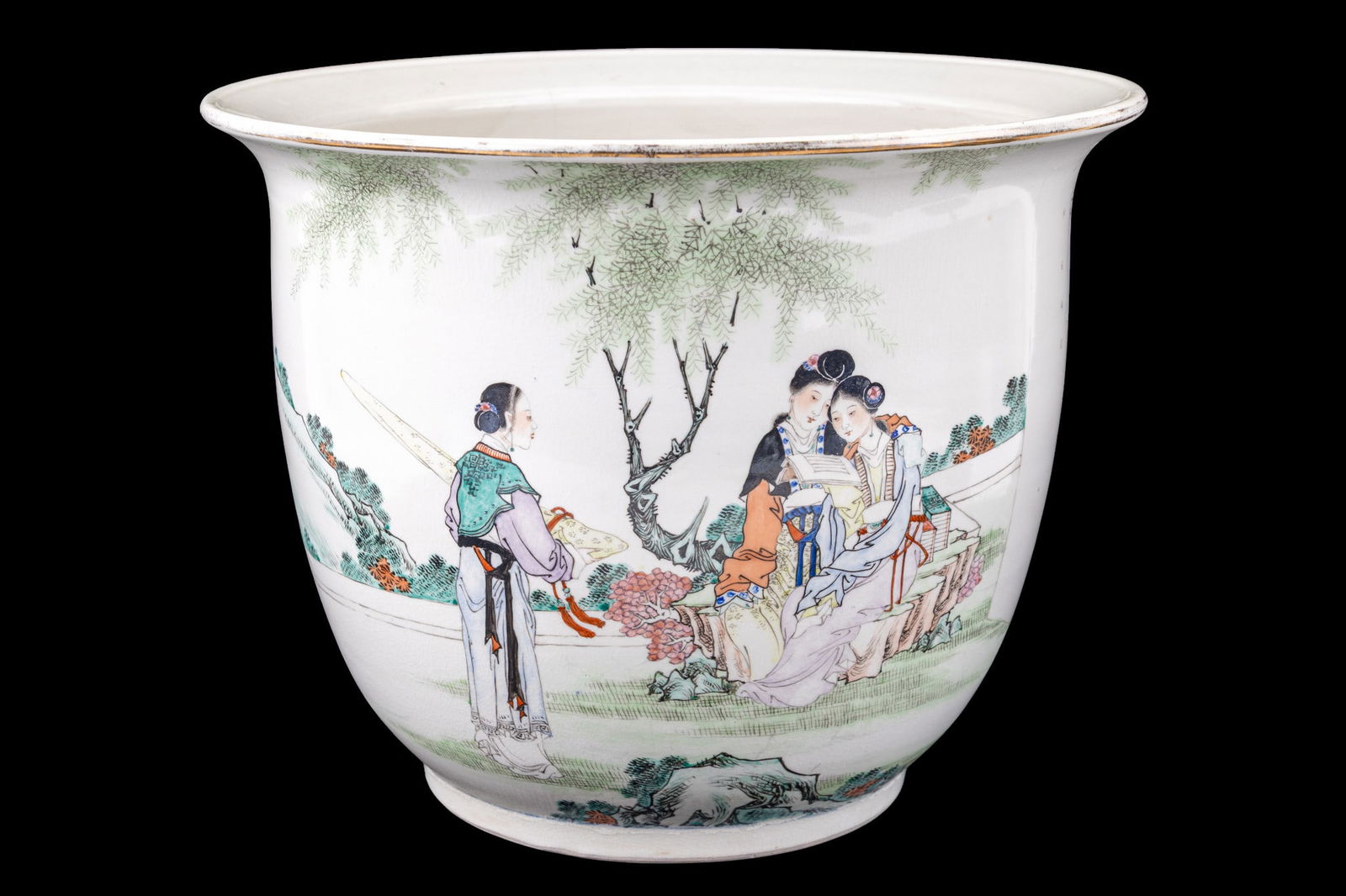 Chinese Porcelain Planter. Signed Decorated (1 of 11)
