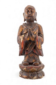Antique Chinese Carved Monk Figure