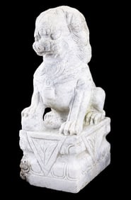 Carved Stone Chinese Foo Dog Statue