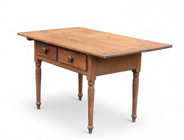 Antique PA Walnut 2 Drawer Farm Table