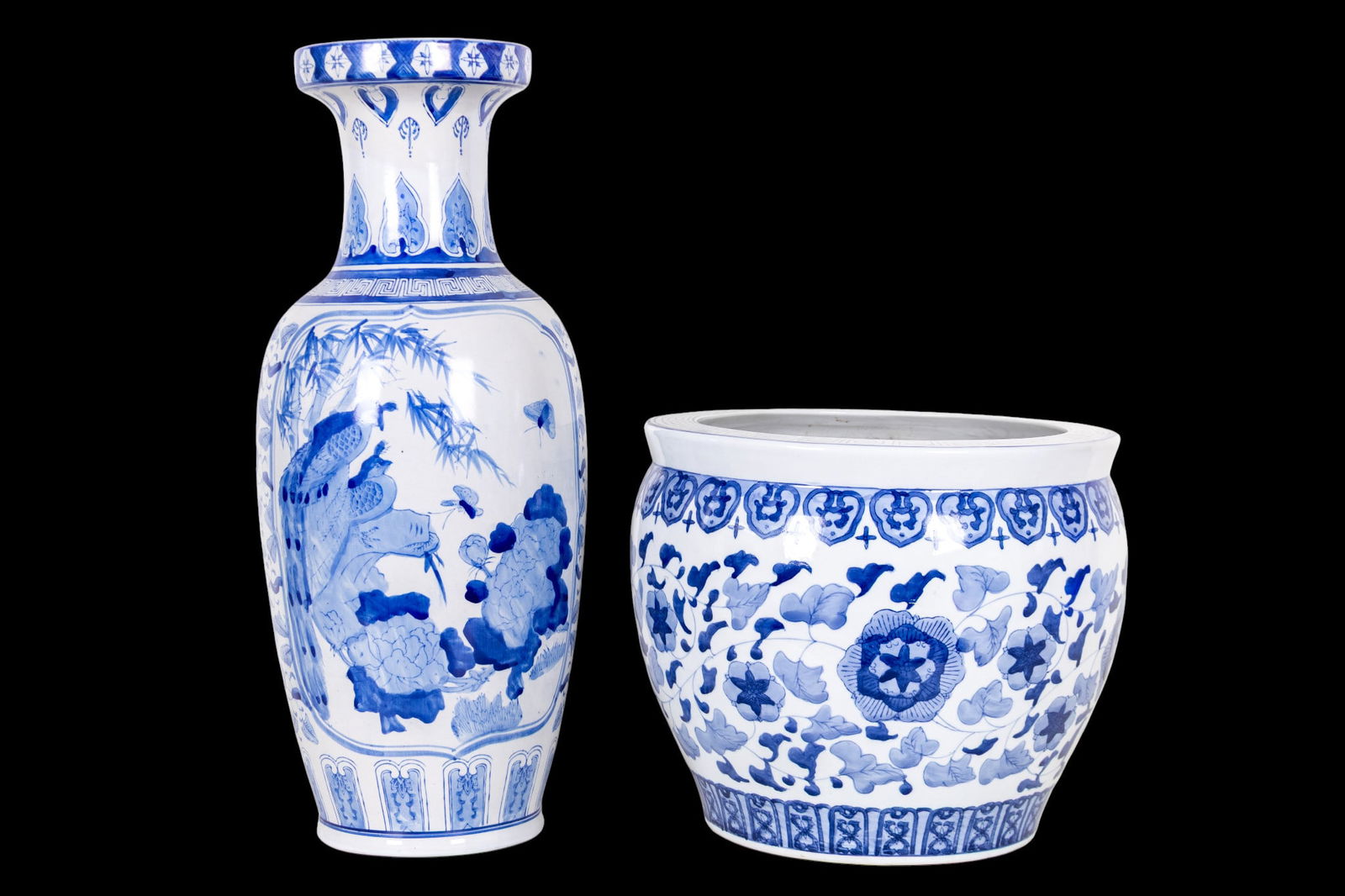 Asian Blue & White Planter + Baluster Vase (1 of 20)