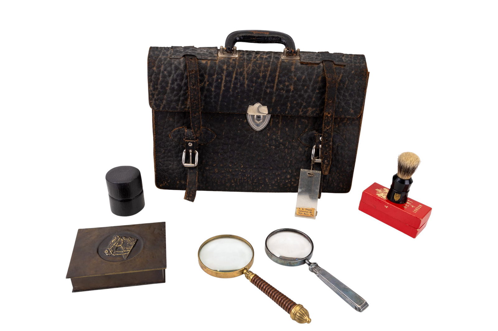Antique Leather Briefcase, Cigar Box, and More (1 of 16)