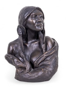 Native American Bust Sculpture c. 1979