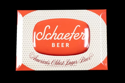 Vintage Schaefer Beer Tin Promotional Sign