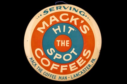 Vintage Mack's Coffees Sign Lancaster PA