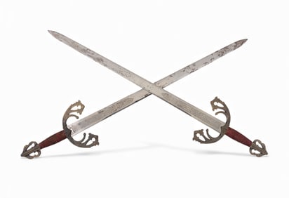 Pair of Spanish Toledo Decorative Swords