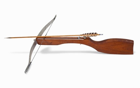 Vintage Wood Crossbow and Arrow