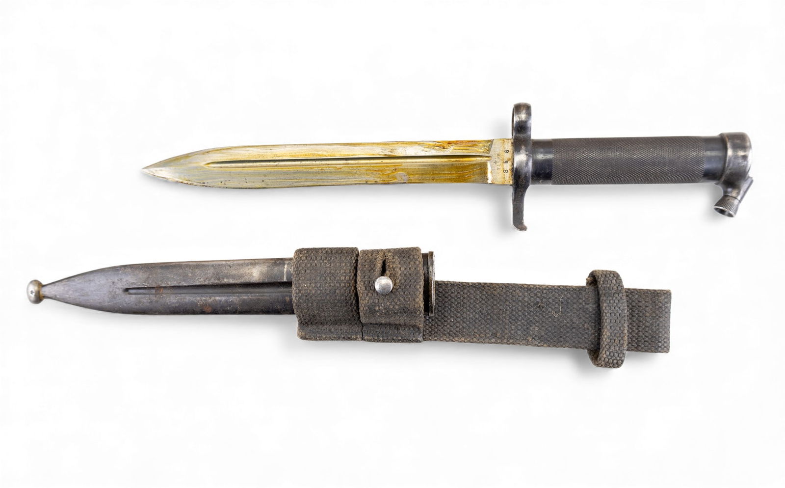 Swedish M96 1896 Mauser Bayonet: Swedish M96 1896 Mauser bayonet blade with sheath and belt holster.