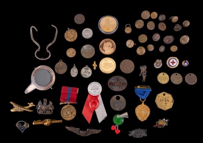 Vintage Militaria w/ Medals, Insignias, Pins