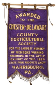19th C PA Farm Show Silk Banner