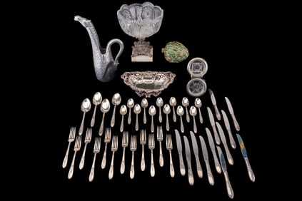 Silver Plate Rogers Flatware and Other Decor