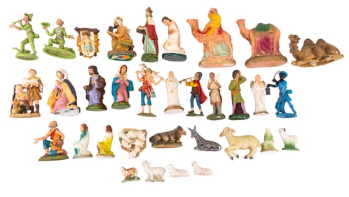 MidCentury Chalkware, Porcelain, Plastic Nativity