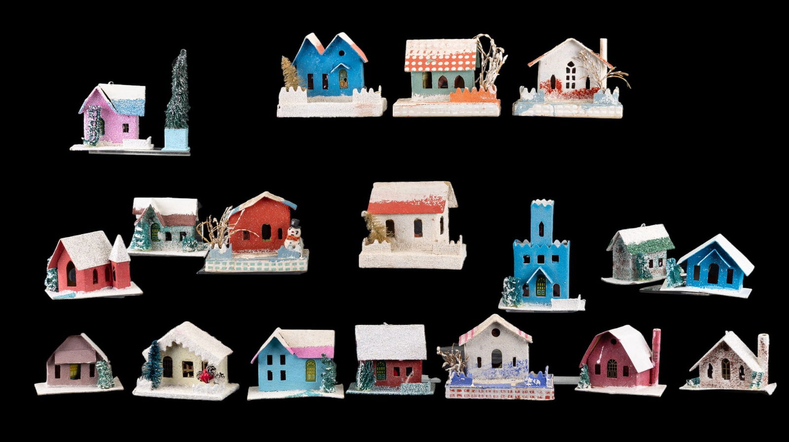 Vintage Mid-20C Putz Christmas Village Houses (1 of 18)