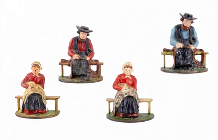 Group of 4 Cast Iron Figural Doorstops