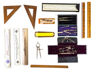 Vintage Drafting Instruments & Advertising Rulers