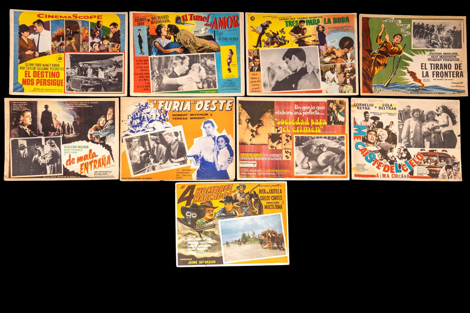 Nine Movie Posters/Lobby Cards 1950-70s (1 of 7)