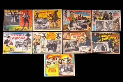 Nine Movie Posters/Lobby Cards 1950-70s