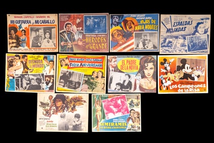 Nine Movie Posters/Lobby Cards 1950-70s