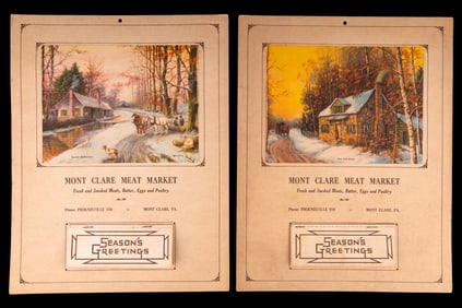 Mont Clare Pa 1940s Meat Market Calendars