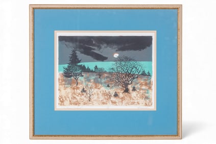 Color Lithograph "Autumn Orchard"