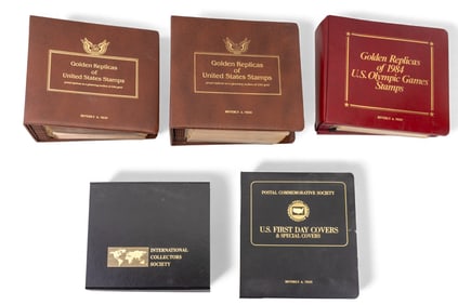 Vintage "Golden Replica" Books of U.S. Stamps