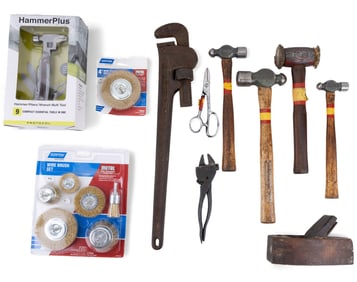 NIB Wire Brushes, Antique Hammers, and More