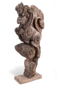 Antique Idonesian Wood Architectural Carving