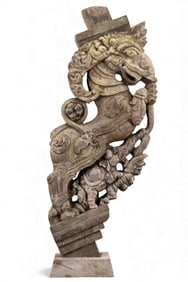 Antique Idonesian Wood Architectural Carving
