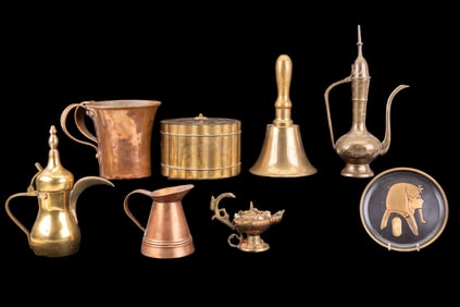 Mixed Antique and Other Brass, Antique Hand Bell +