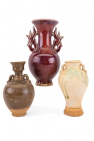 Sang De Boeuf Oxblood and Yue Kiln Style Vases