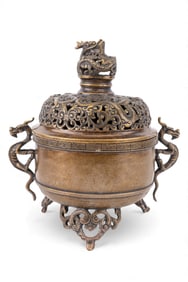 Early Chinese Bronze Dragon Censer