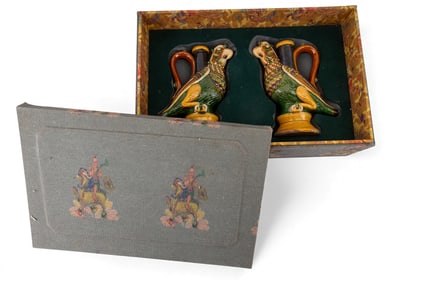 Chinese Sancai Parrot Ewer Pair After Tang