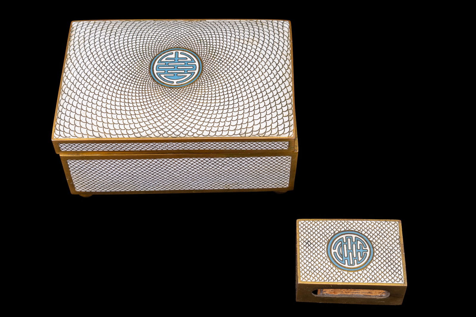 Cloisonne Cigar Box, Matchbook Case Set (1 of 8)