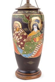 Japanese Satsuma-Style Lamp Vase