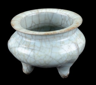 Asian Celadon-Glazed Tripod Censer
