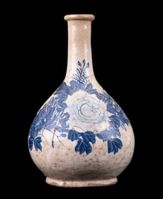 Antique Crazed Porcelain Bulbous Vase