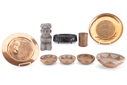 Pueblo Pottery and Aztec Decorative Items