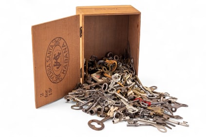 Yerba Santa Cigar Box w/ Antique & Vintage Keys