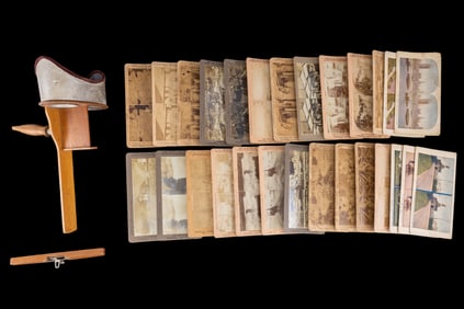 Antique Stereoscope Viewer w/ Cards