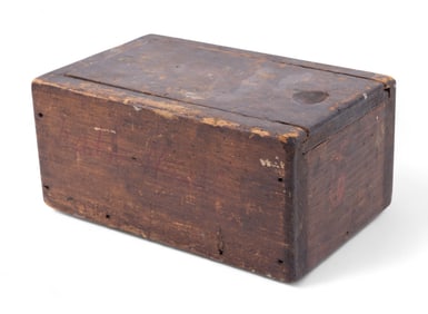 Antique Wood Box of Letterpress Stamps