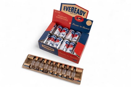 Vintage Eveready Flashlight Batteries, Mini Lamps