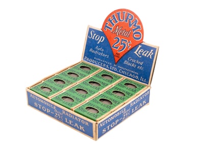 Vintage Thurmo Metal Stop Leak Display Box