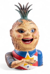 Cast Iron Penny Pineapple Mechanical Bank